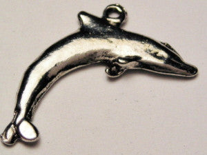 Single Dolphin Genuine American Pewter Charm
