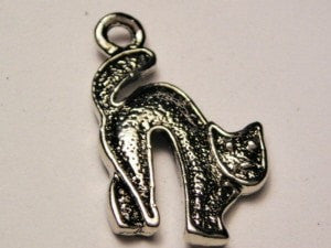 Frighty Cat Genuine American Pewter Charm