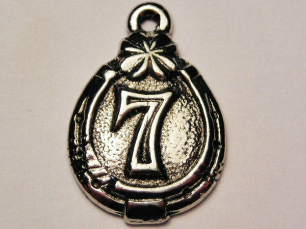 Lucky # 7 Genuine American Pewter Charm