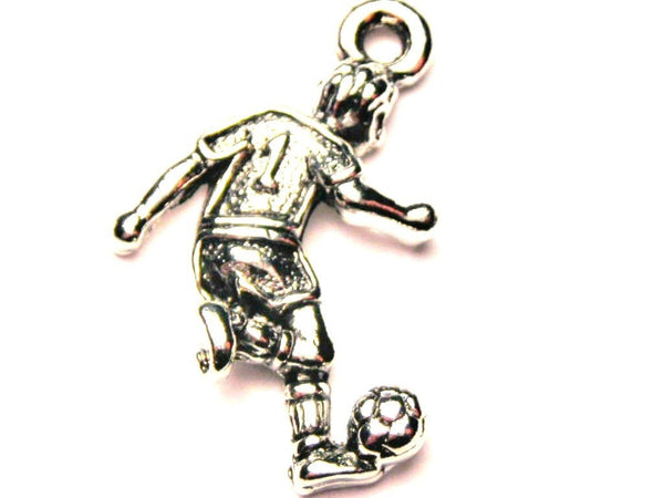 Male Soccer Player Genuine American Pewter Charm