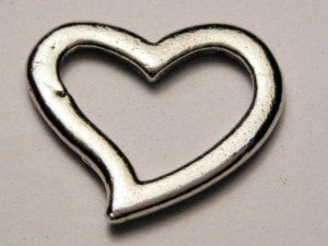 Floating Heart Genuine American Pewter Charm