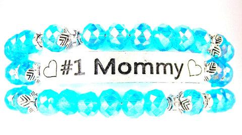 #1 Mommy Bangle Bar Bracelet - Bracelets - Chubby Chico Charms