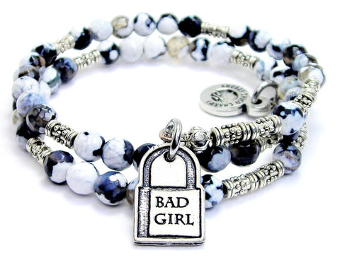 Bad Girl Love Lock Agate Stone Microcrystalline Quartz Wrap Bracelet