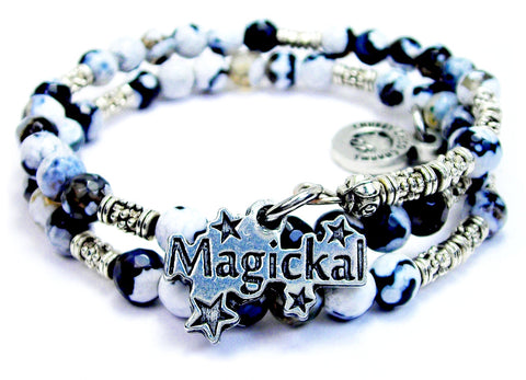 Magickal Agate Stone Microcrystalline Quartz Wrap Bracelet