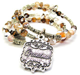 Grandma Victorian Scroll Agate Stone Microcrystalline Quartz Wrap Bracelet