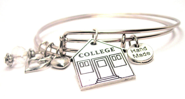 college bracelet, college bangles, college jewelry, school bracelet, school bangles, education bracelet