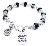Black Lives Matter Capped Crystal Bracelet