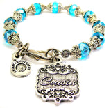 Cousin Victorian Scroll Capped Crystal Bracelet