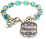 Mother-In-Law Victorian Scroll Capped Crystal Bracelet