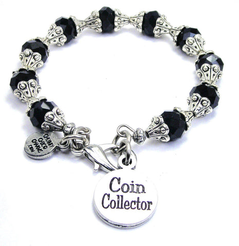 Coin Collector Capped Crystal Bracelet