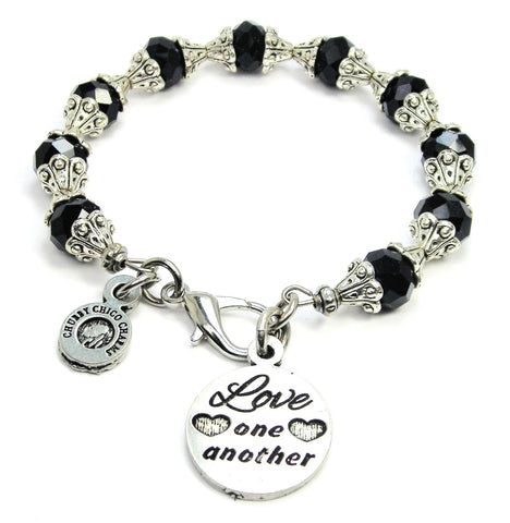 Love One Another Capped Crystal Bracelet