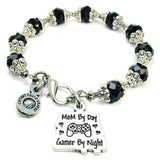 Mom By Day Gamer By Night Capped Crystal Bracelet