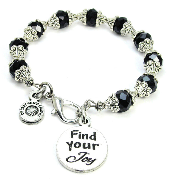 Find Your Joy Capped Crystal Bracelet