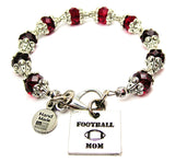 Football Mom Capped Crystal Bracelet