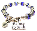 Refuse To Sink Capped Crystal Bracelet