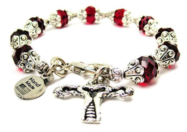 Female Reproductive System Capped Crystal Bracelet