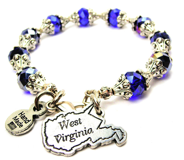 West Virginia Capped Crystal Bracelet