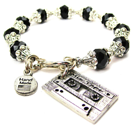 Mix Tape Capped Crystal Bracelet