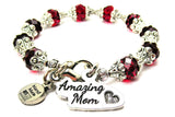 Amazing Mom Capped Crystal Bracelet