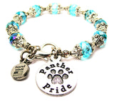 Panther Pride Circle Capped Crystal Bracelet