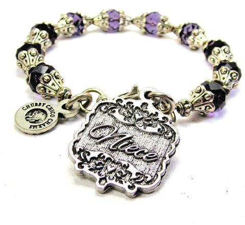 Niece Victorian Scroll Capped Crystal Bracelet
