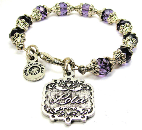 Lola Victorian Scroll Capped Crystal Bracelet
