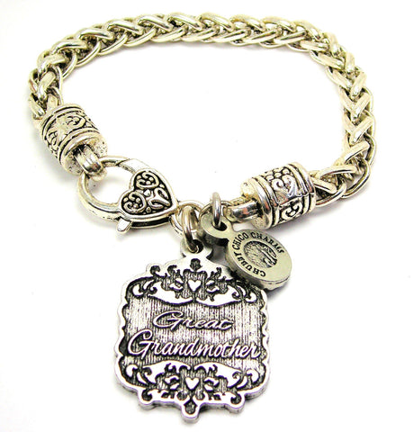 Great Grandmother Victorian Scroll Cable Link Chain Bracelet