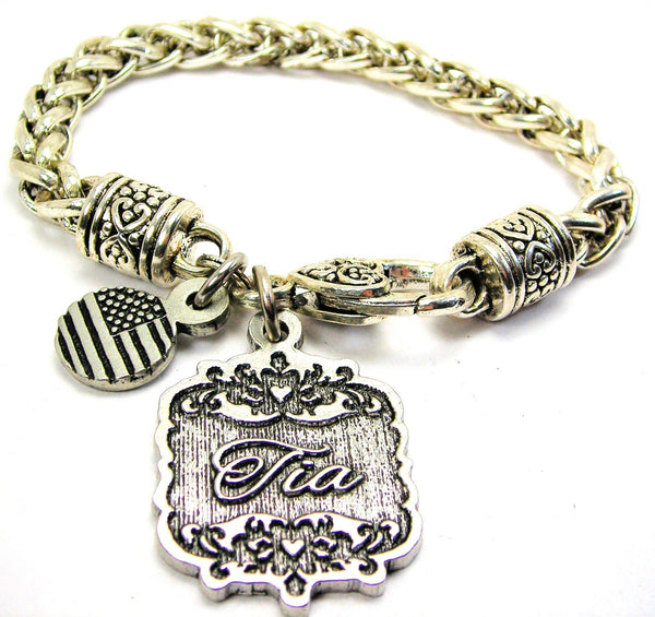 Tia Victorian Scroll Cable Link Chain Bracelet
