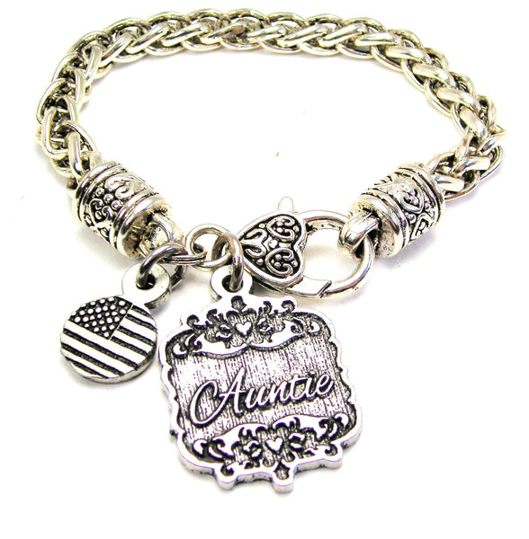 Auntie Victorian Scroll Cable Link Chain Bracelet