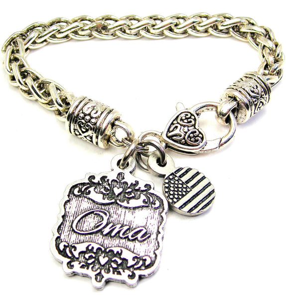 Oma Victorian Scroll Cable Link Chain Bracelet