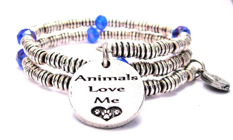 Animals Love Me Curly Coil Wrap Style Bangle Bracelet
