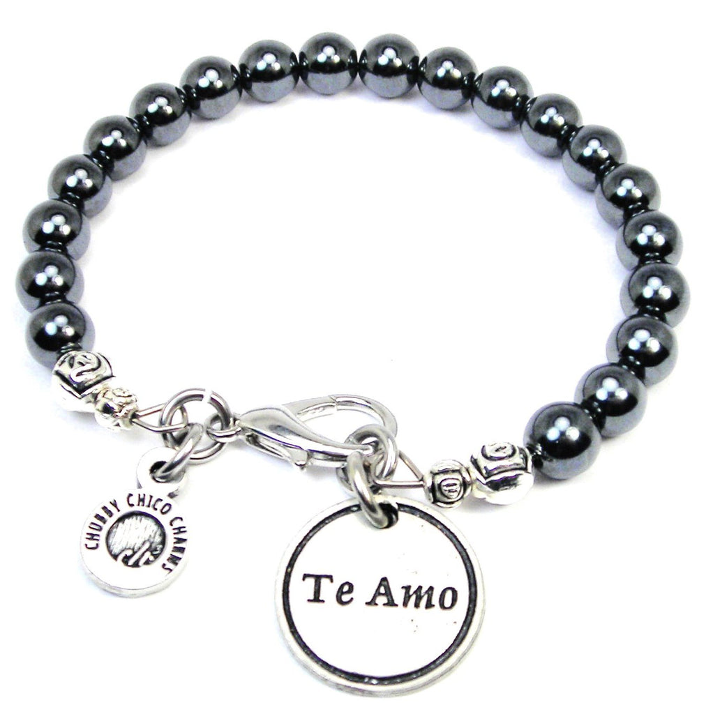Te Amo I Love You In Spanish Hematite Glass Bracelet American