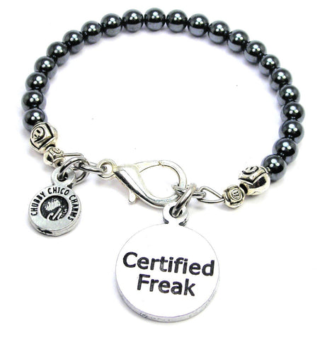 Certified Freak Hematite Glass Bracelet