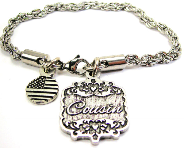 Cousin Victorian Scroll Rope Chain Bracelet