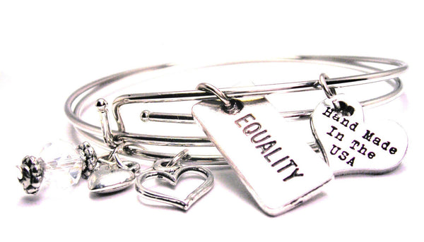 Equality Expandable Bangle Bracelet Set