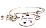 You Will Always Have My Heart Expandable Bangle Bracelet Set