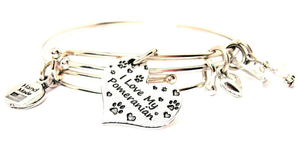 I love my Pomeranian bracelet, Pomeranian bangles, Pomeranian jewelry, dog bracelet