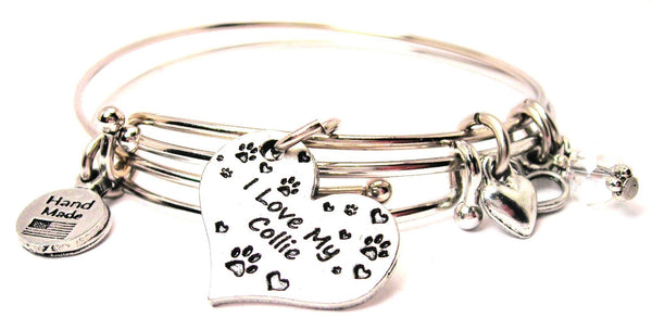 I love my collie bracelet, I love my collie bangles, I love my collie jewelry, collie bracelet, collie jewelry