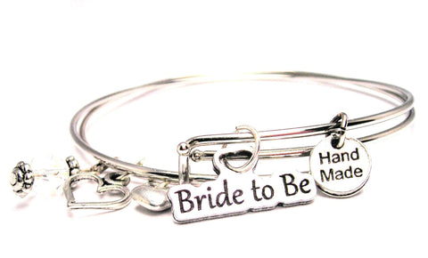 Bride To Be Expandable Bangle Bracelet Set