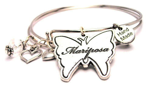 Mariposa Butterfly Expandable Bangle Bracelet Set