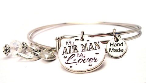 My Air Man My Lover Expandable Bangle Bracelet Set