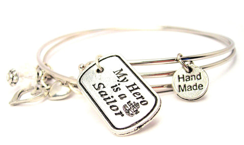 My Hero Is A Sailor Expandable Bangle Bracelet Set