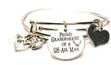 Proud Grandparent Of A US Air Man Expandable Bangle Bracelet Set