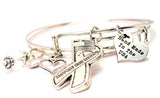 Support Our Troops Awareness Ribbon Expandable Bangle Bracelet Set