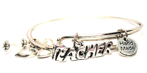 Teacher Expandable Bangle Bracelet Set