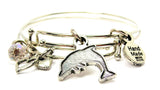 dolphin bracelet, dolphin jewelry, dolphin bangles, aquatic jewelry