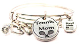 tennis bracelet, tennis jewelry, tennis racquet bracelet, I love tennis bracelet, tennis bangles