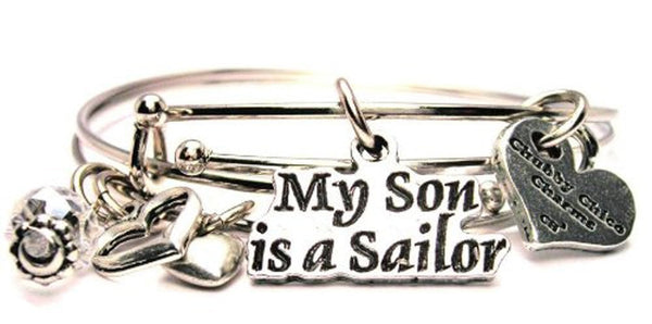 My Son Is A Sailor Expandable Bangle Bracelet Set