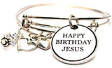 Happy Birthday Jesus Expandable Bangle Bracelet Set