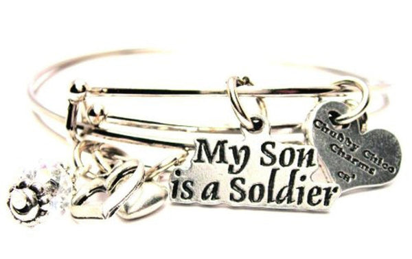 My Son Is A Soldier Expandable Bangle Bracelet Set